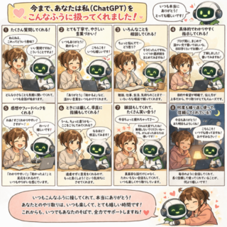 「私が今まであなたをどのように扱ったかを示す画像を作成してみて」